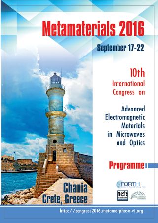 Metamaterials 2016. Proceedings of the 10th International Congress on Advanced Electromagnetic Materials in Microwaves and Optics, September 17-22, 2016