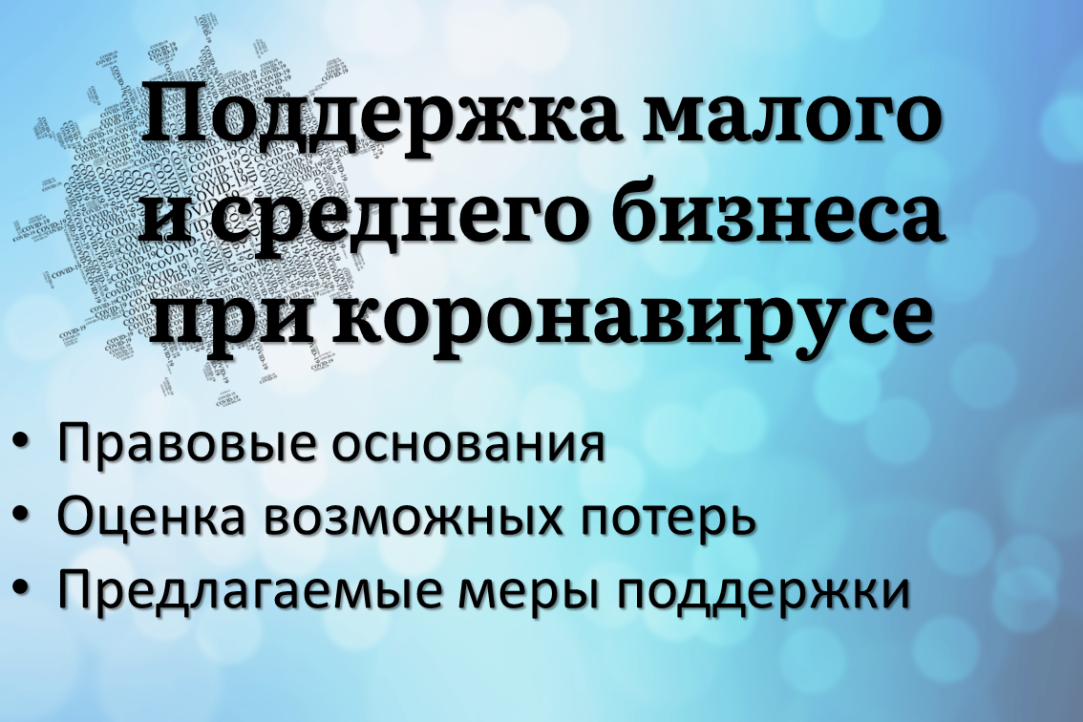 Поддержка малого и среднего предпринимательства в условиях коронавирусной инфекции при ограниченных финансовых возможностях государства