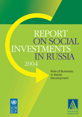 The Report on Social Investments in Russia: The Role of Business in Social Development