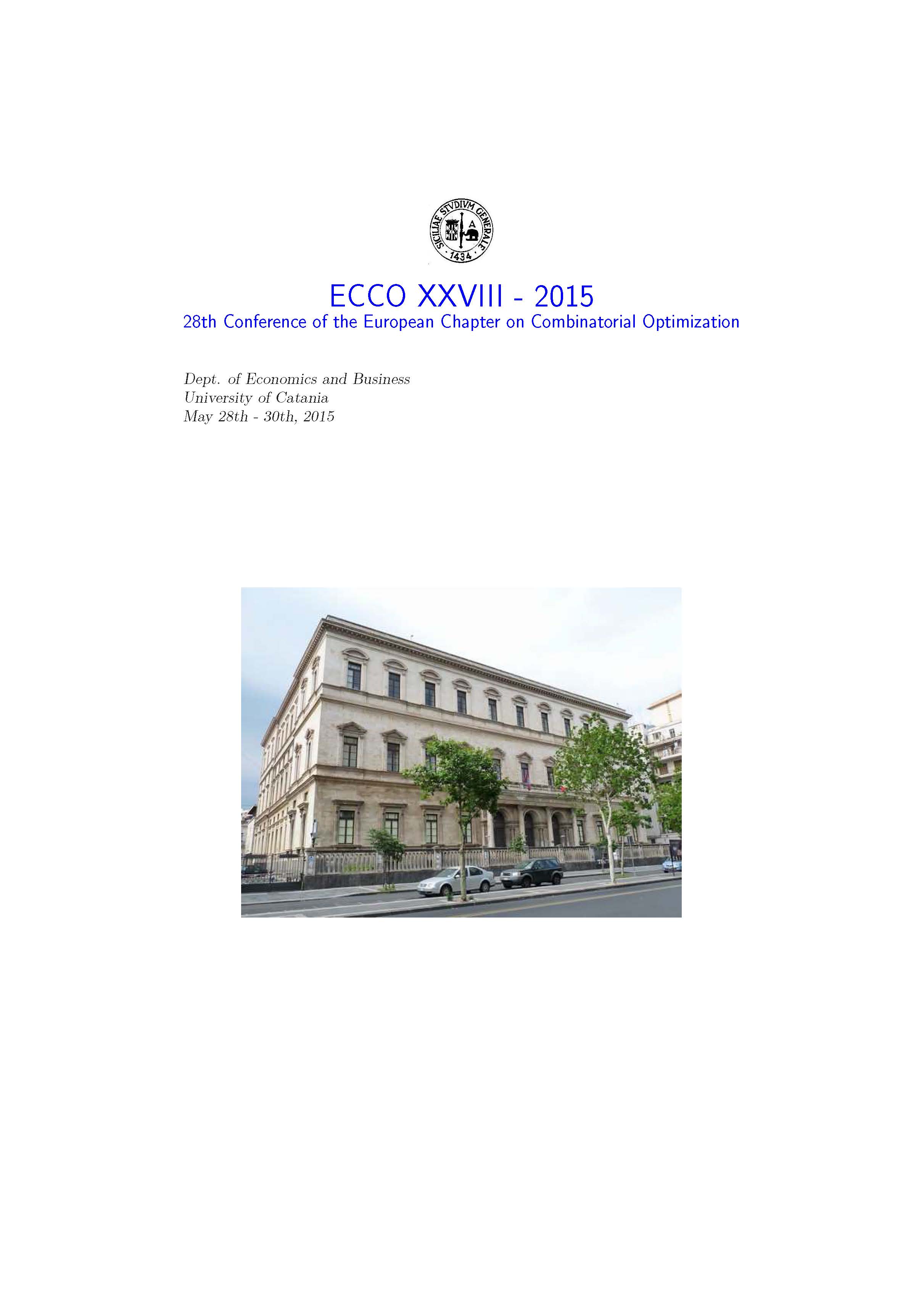 28th Conference of the European Chapter on Combinatorial Optimization