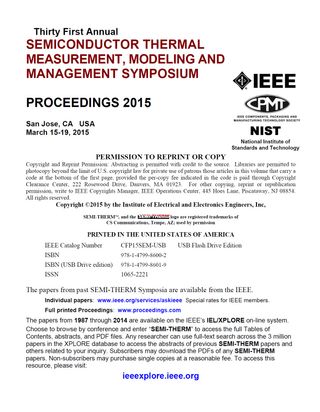 31-th Semiconductor Thermal Measurement, Modeling and Management Symposium,