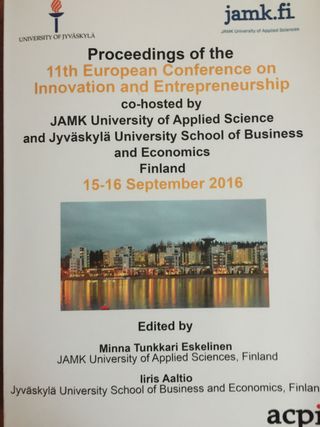 Proceeding of the 11 th European Conference on Innovation and Entrepreneurship