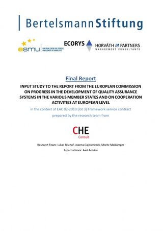 Input Study to the Report from the European Commission on Progress in the Development of Quality Assurance Systems in the Various Member States and on Cooperation Activities at European Level