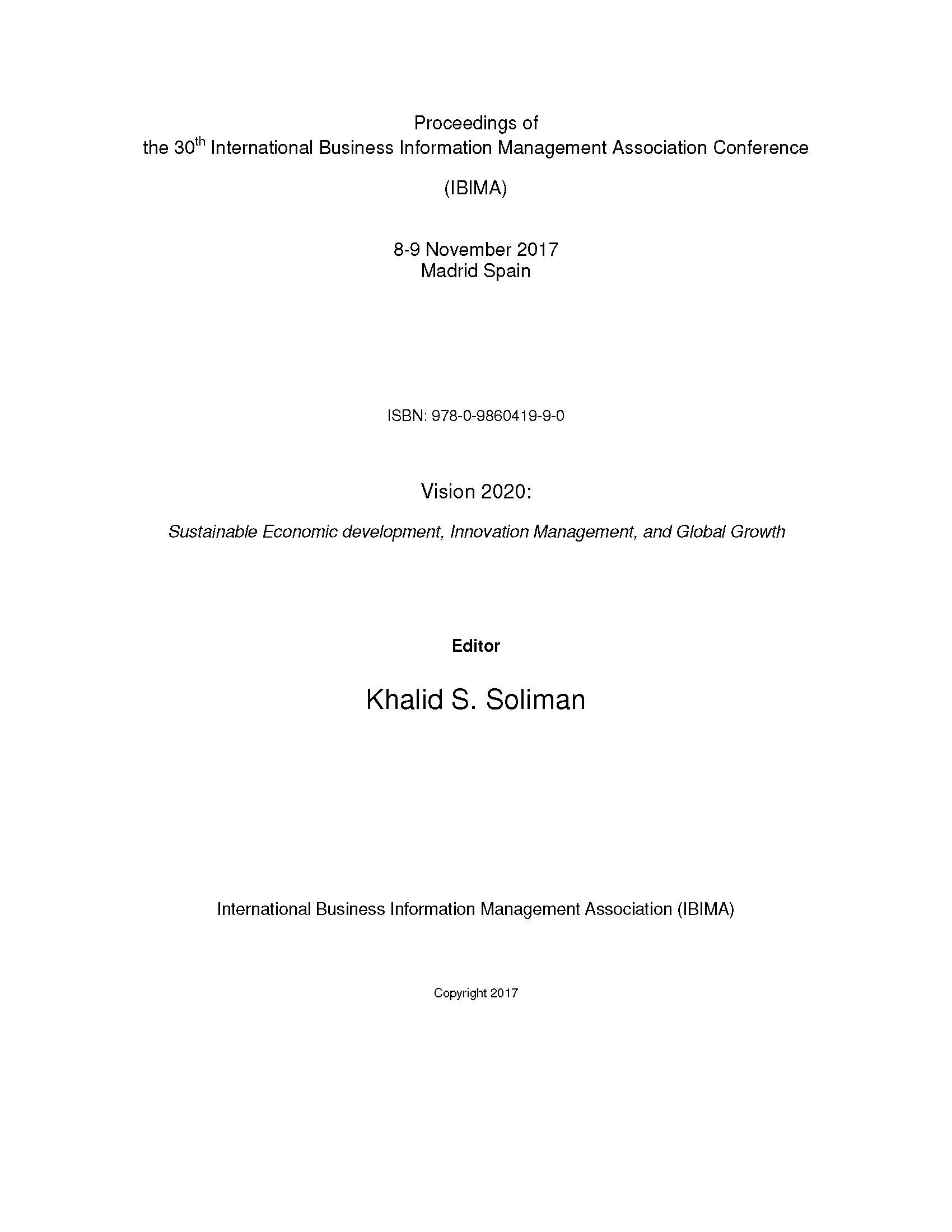 Proceedings of the 30th International Business Information Management Association Conference