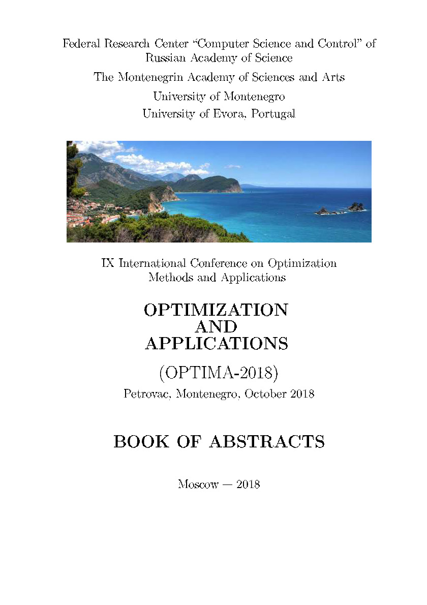 Book of abstracts of the IX International Conference on Optimization Methods and Applications (OPTIMA-2018), Petrovac, Montenegro, October 1-5, 2018