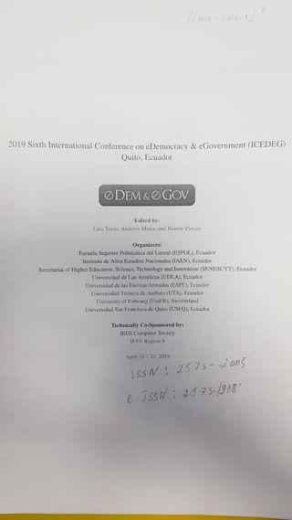 2019 Sixth International Conference on eDemocracy & eGovernment (ICEDEG)