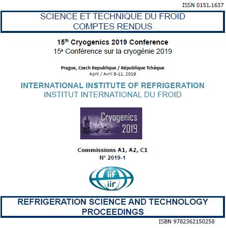 Cryogenics 2019. Proceedings of the 15th IIR International Conference: Prague, Czech Republic, April 8-11, 2019