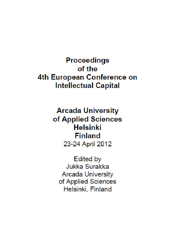 Proceedings of the 4th European Conference on Intellectual Capital