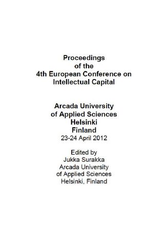 Proceedings of the 4th European Conference on Intellectual Capital