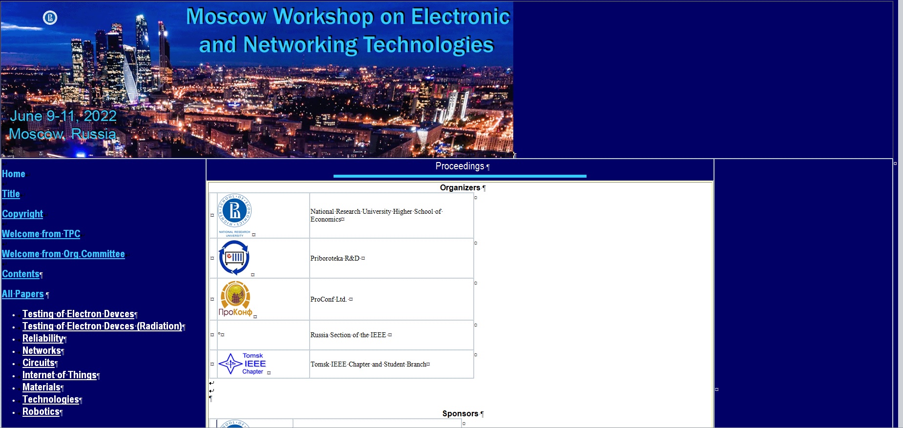 Proceedings of 2022 IEEE Moscow Workshop on Electronic and Networking Technologies (MWENT)