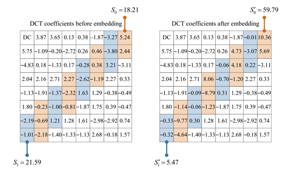 Fig. 1. Embedding watermarks in an image